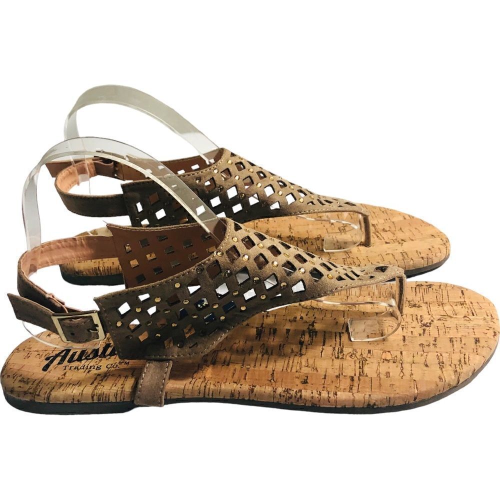 Austin Trading Co Tan Embelished Sandals - Picture 2 of 8
